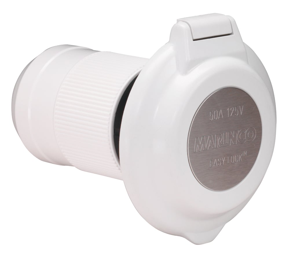 50 Amp/125V Contour Power Inlet With Stainless Steel Trim